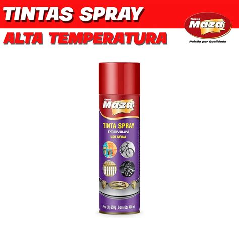 Tinta Maza Spray Alta Temperatura 600º Vermelho 400 Ml Toral Comércio