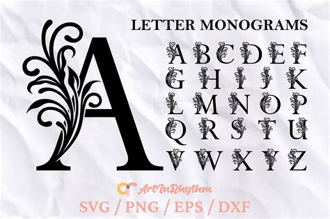 Floral Monogram Letters Svg Monograms Graphic By Artinrhythm