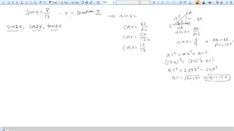 Video Solution Find Sin X Cos X And Tan X From The Given