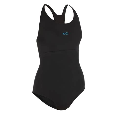 Maillot De Bain De Natation Une Pièce Femme Leony Noir Nabaiji