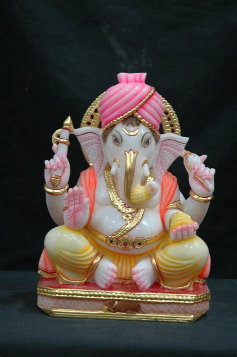 Jaipur Kalakrati Multicolor Marble Lord Ganesha Statue At Rs