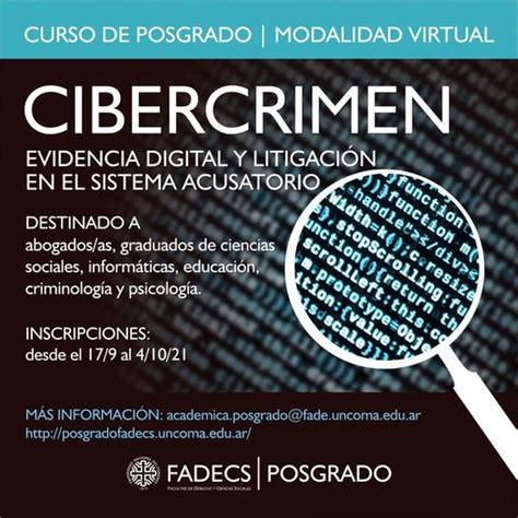 Curso De Posgrado Cibercrimen Evidencia Digital Y Litigaci N En El