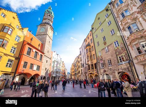 Innsbruck Austria March 11 2017 People In Innsbruck City Center