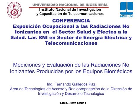 Mediciones Y Evaluacion De Las Radiaciones No Ionizantes Producidas Por