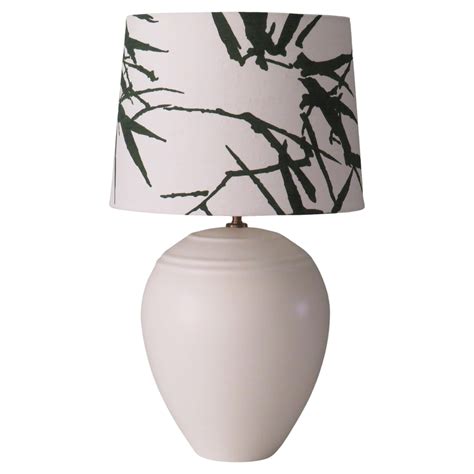 Mid Century Ceramic Table Lamp With A New Custom Lampshade For Sale At