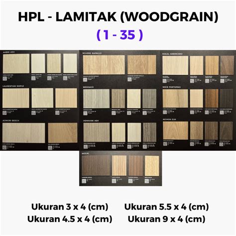 Jual Sample Material Hpl Lamitak Wood Kayu Material Interior