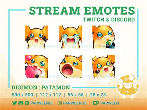 Digimon Adventure Patamon Emote Set Twitch Discord Etsy Uk