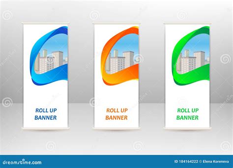 Roll Up Vertical Banner Stock Vector Illustration Of Layout