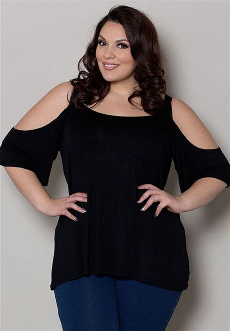 Plus Size Tops Lynn Cold Shoulder Top Clothes For