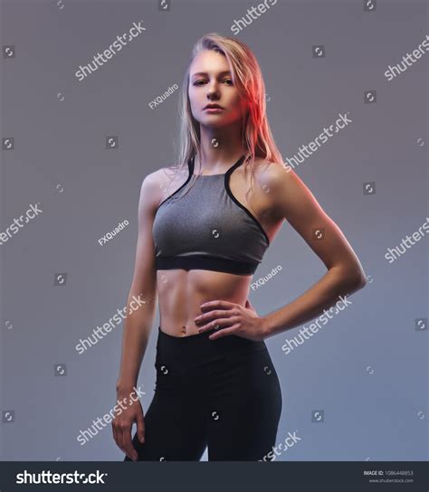 Sexy Slim Blonde Girl Sportswear Posing Stock Photo Shutterstock