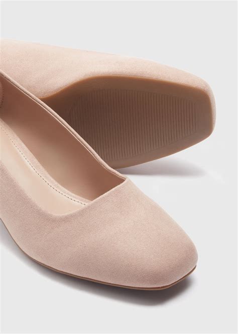 Nude Square Toe Block Heel Matalan
