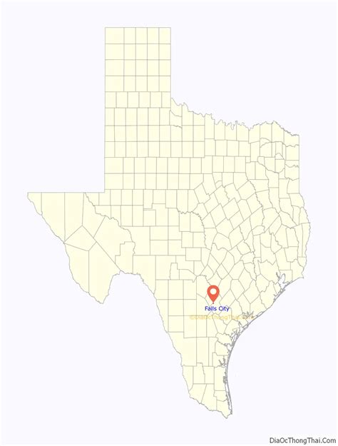 Map of Falls City, Texas