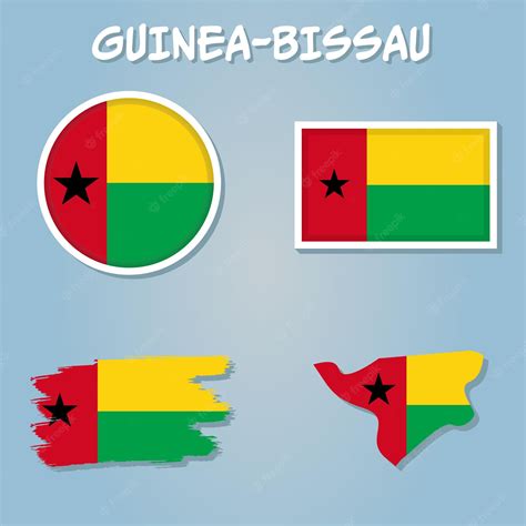 Mapa Da Guiné Bissau Mapa Da Bandeira Da República Da Guiné Bissau Com