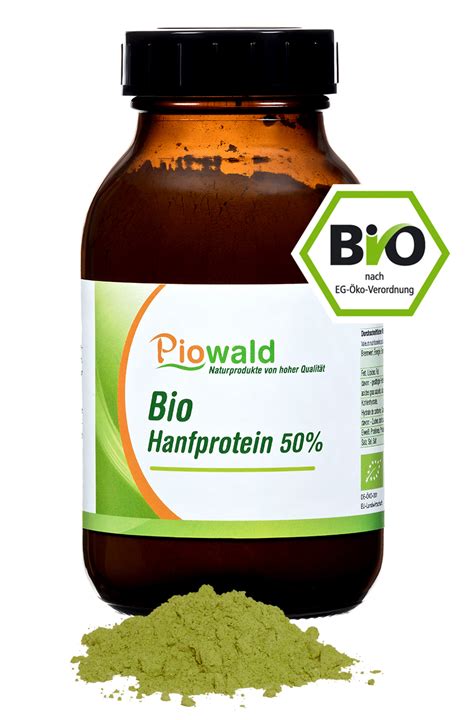 BIO Hanfprotein 250g im Glas Pflanzliche Eiweißquelle PIOWALD GmbH