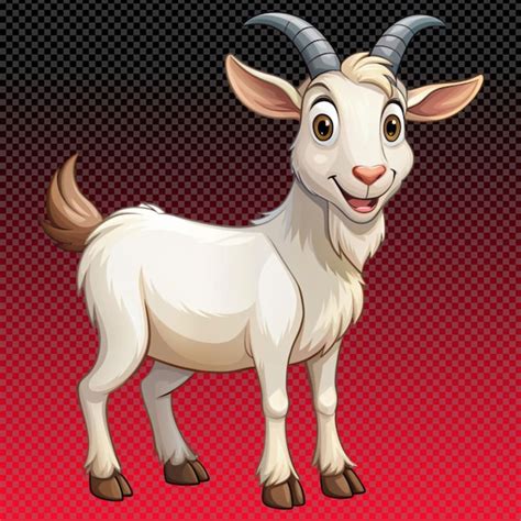 Premium Psd Cartoon Goat On Transparent Background