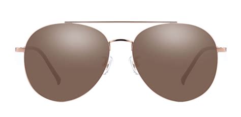 Laredo Aviator Prescription Sunglasses Rose Gold Frame With Brown