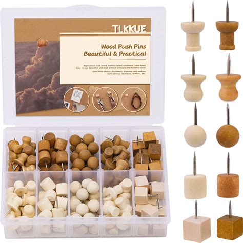 Amazon Sawysine Pcs Wood Push Pins Wood Thumb Tacks