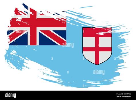 Fiji Brush Stroke Flag Vector Background Hand Drawn Grunge Style