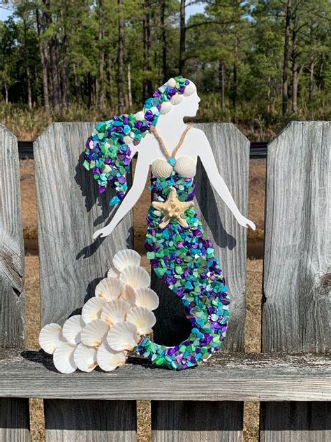 Seashell Mermaid Wall Decor Mermaid Wall Art Etsy