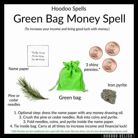 HOODOO SPELLS GREEN BAG MONEY SPELL Often Referred To As Simply