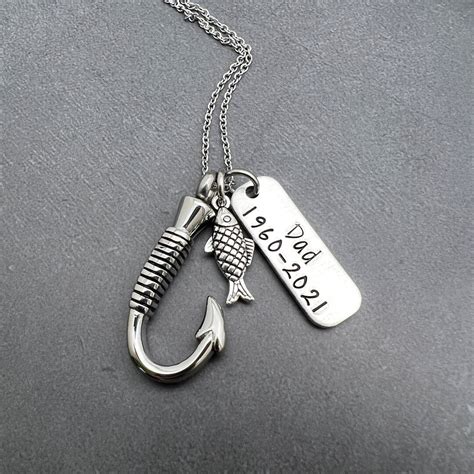 Personalized Fish Hook Urn Necklace To Hold Your Loved One S Ashes