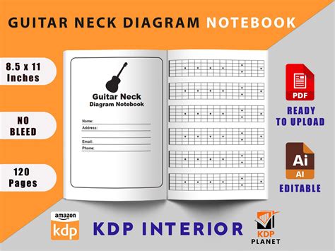 Guitar Neck Diagram Notebook Graphic by KDP Planet · Creative Fabrica