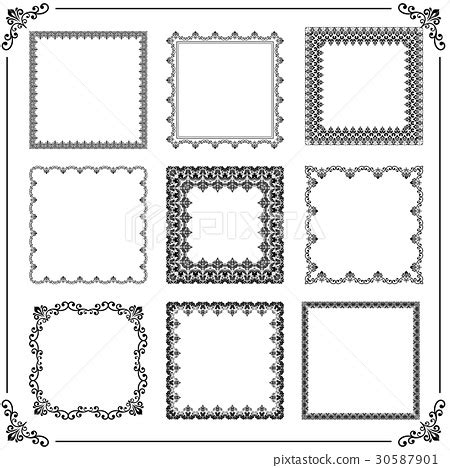 Vintage Set Of Vector Square Elements Stock Illustration 30587901