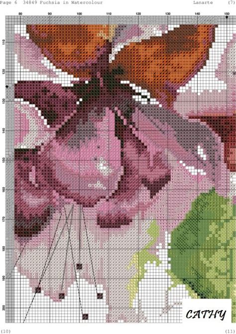 7 Fuchsia Florette Cross Stitch Flowers Cross Stitch Rose