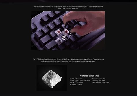 Evga Z Z Rgb Mechanical Gaming Keyboard Linear Switch Hot Swappable Year Warranty By