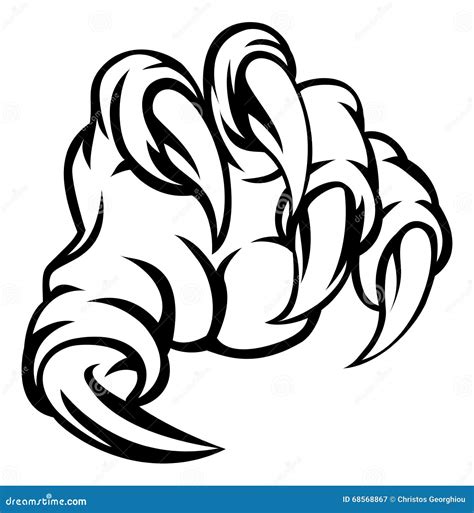 Monster Claw Hand Ripping Tearing Background Cartoon Vector