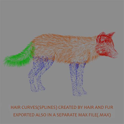 red fox fur 3d model