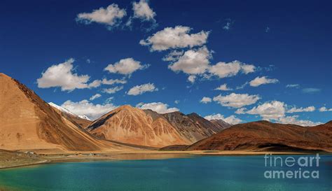 Pangong Lake Worlds Highest Saltwater Lake Dyed In Blue Stand