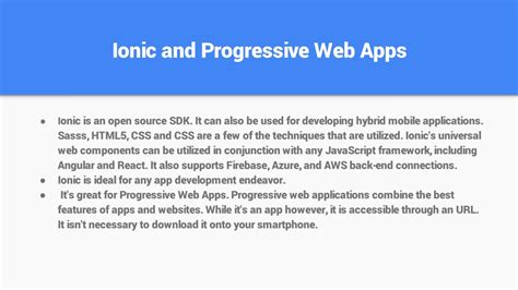 Ppt What Makes Ionic Framework Best For Creating Progressive Web Apps