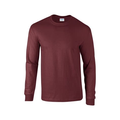 Gi2400 Ultra Cotton Adult Long Sleeve T Shirt Maroon Gildan