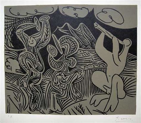 Pablo Picasso Hand Signed Linocut 1962