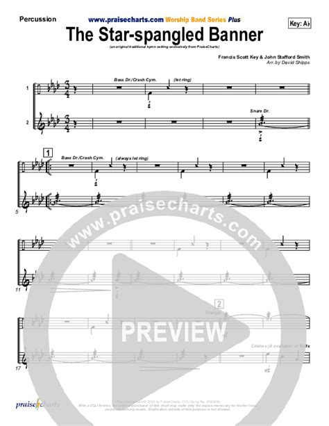 The Star Spangled Banner Percussion Sheet Music PDF PraiseCharts