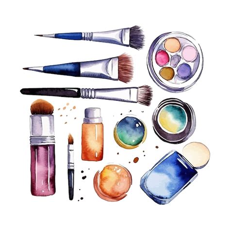 Premium Vector Watercolor Cosmetic Makeup Clipart Elements