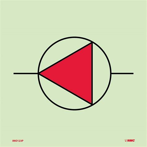 NMC IMO123 Fire Pump Symbol IMO Label 6 X 6