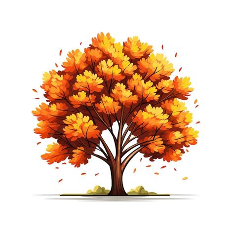 Premium Ai Image Colorful Autumn Tree Isolated Background