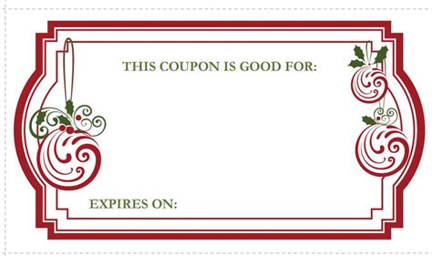 Blank Christmas Coupons Templates