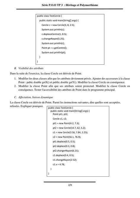 Solution Poo Java Exercices Heritage Et Polymorphisme Studypool