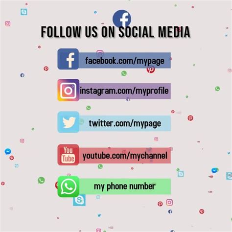 Follow Us On Social Media Template