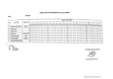 Solution Form Ceklis Pemeriksaan Alat Medis Oleh Atem Studypool