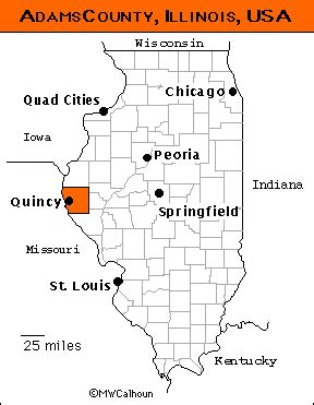 Location of Adams County, IL, USA