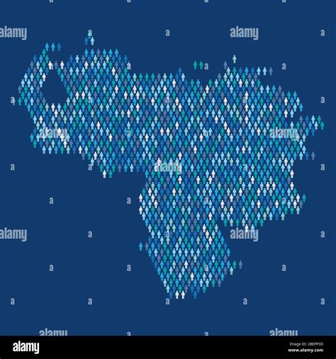 Venezuela Population Infographic Map Made From Stick Figure People