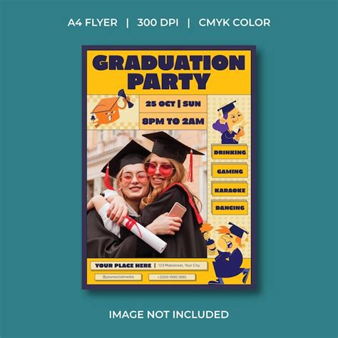 Premium Vector Graduation Party Flyer