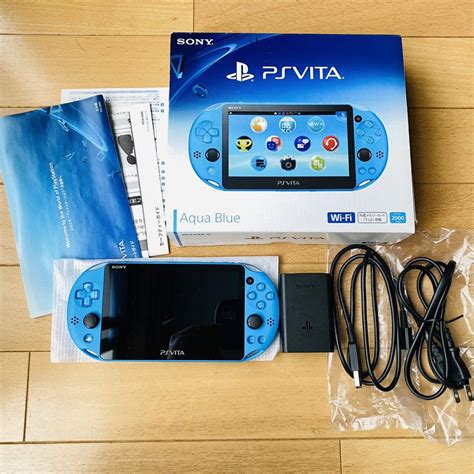 【やや傷や汚れあり】sony ソニー Psvita 本体 セット アクアブルー 箱 説明書あり Playstation Vita Pch