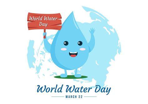 D A Mundial Del Agua El De Marzo Ilustraci N Con Gota De Agua De La