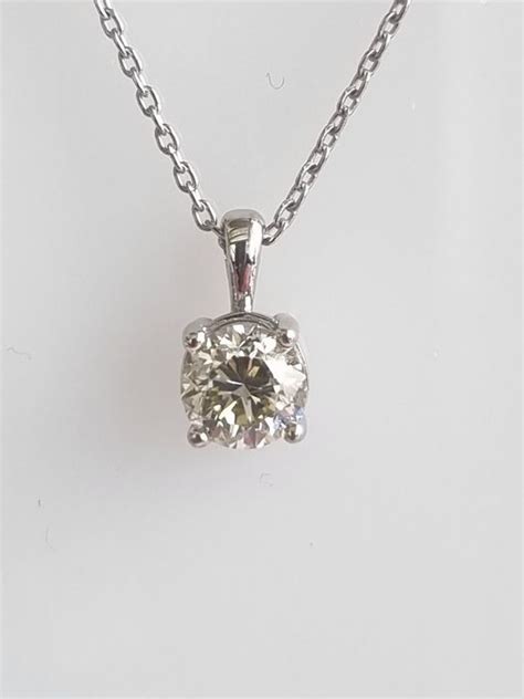 Karaat Witgoud Collier Met Hanger Ct Diamant Catawiki