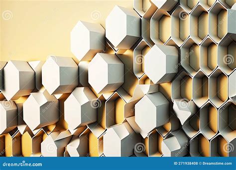 D Render Abstract Geometric Background In Form Of Honeycomb Shapes